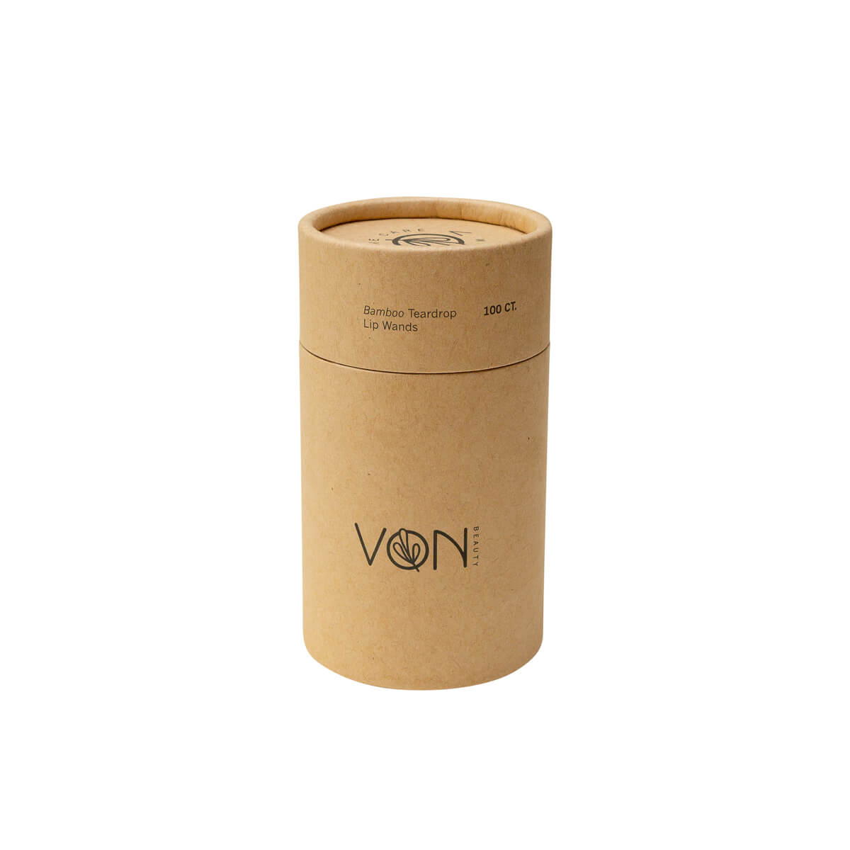 Von Beauty Bamboo Lip Wands Packaging Close Up with Biodgradabe Packaging